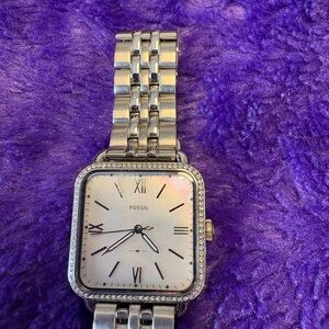 Fossil Silver Square Dial Watch